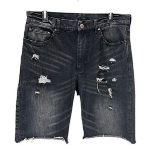 CSG cut off style denim jean shorts distressed size 34